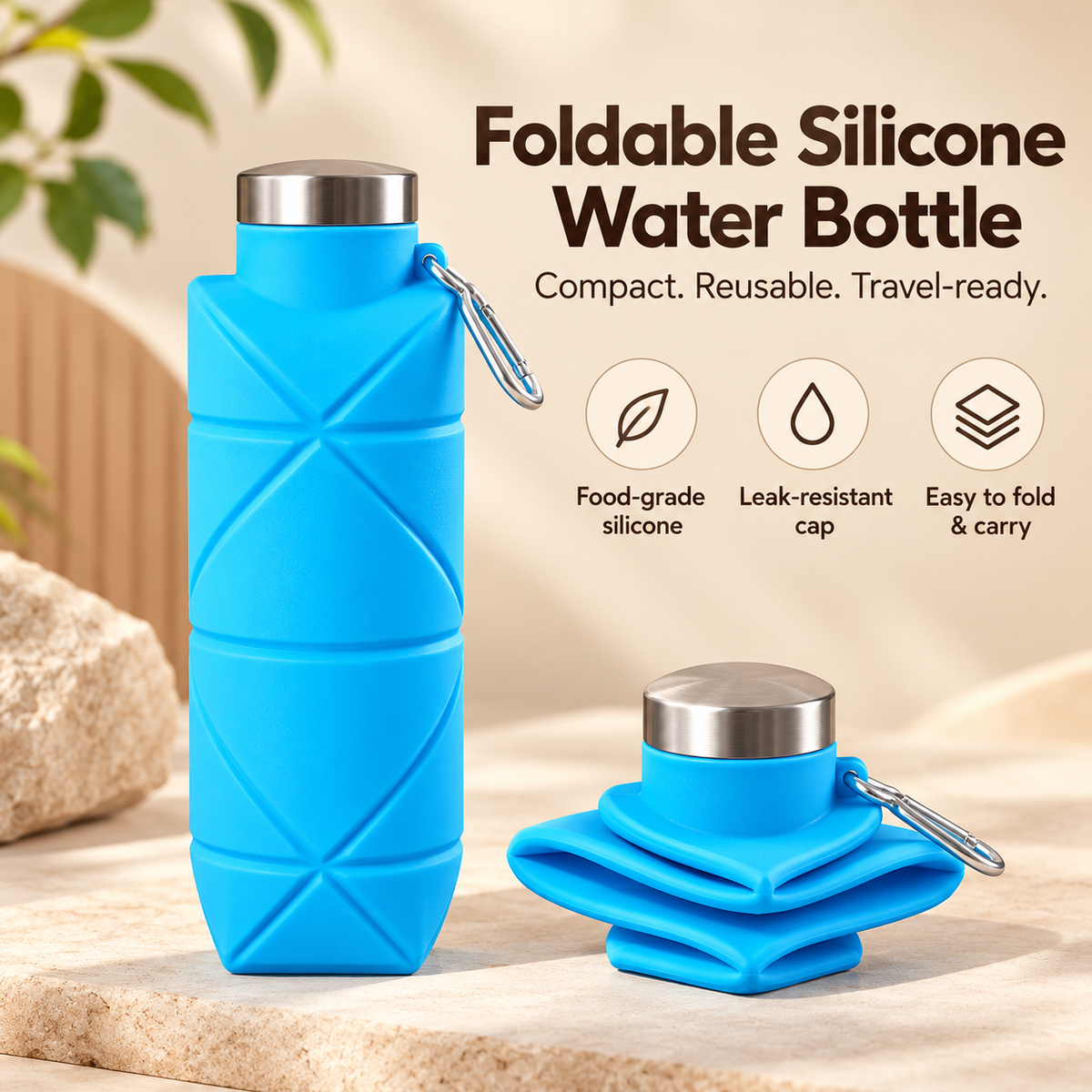 Foldable Silicone Sports Water Bottle