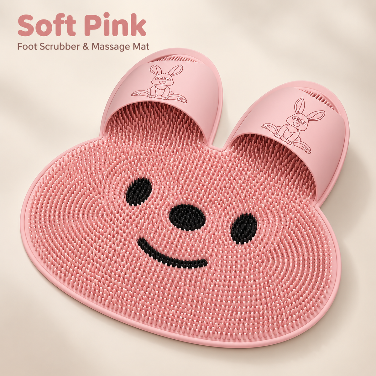 2-in-1 Anti-Slip Foot Scrubber & Massage Bath Mat – Exfoliating Shower Mat with Back Scrub Function