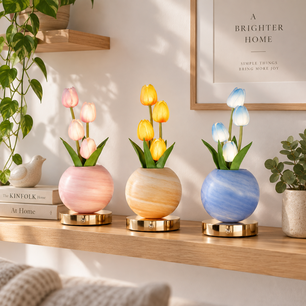 Rechargeable Tulip Ceramic Table Lamp