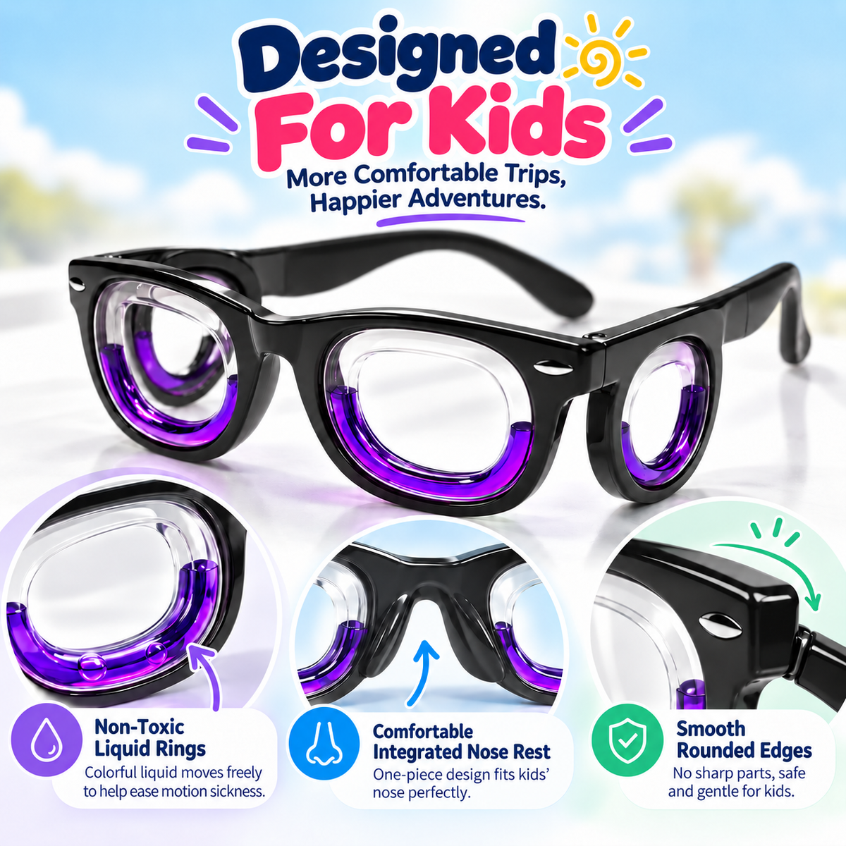 Kids' Motion Sickness Travel Glasses