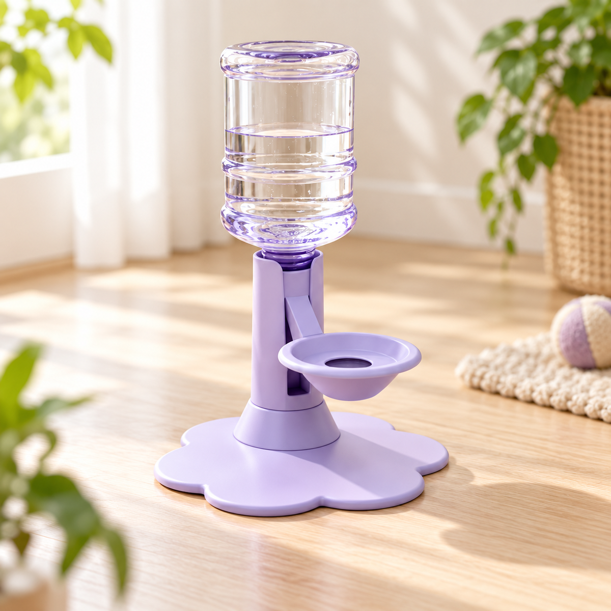 Automatic Gravity Pet Water Dispenser with Adjustable Height & Stable Wide Base