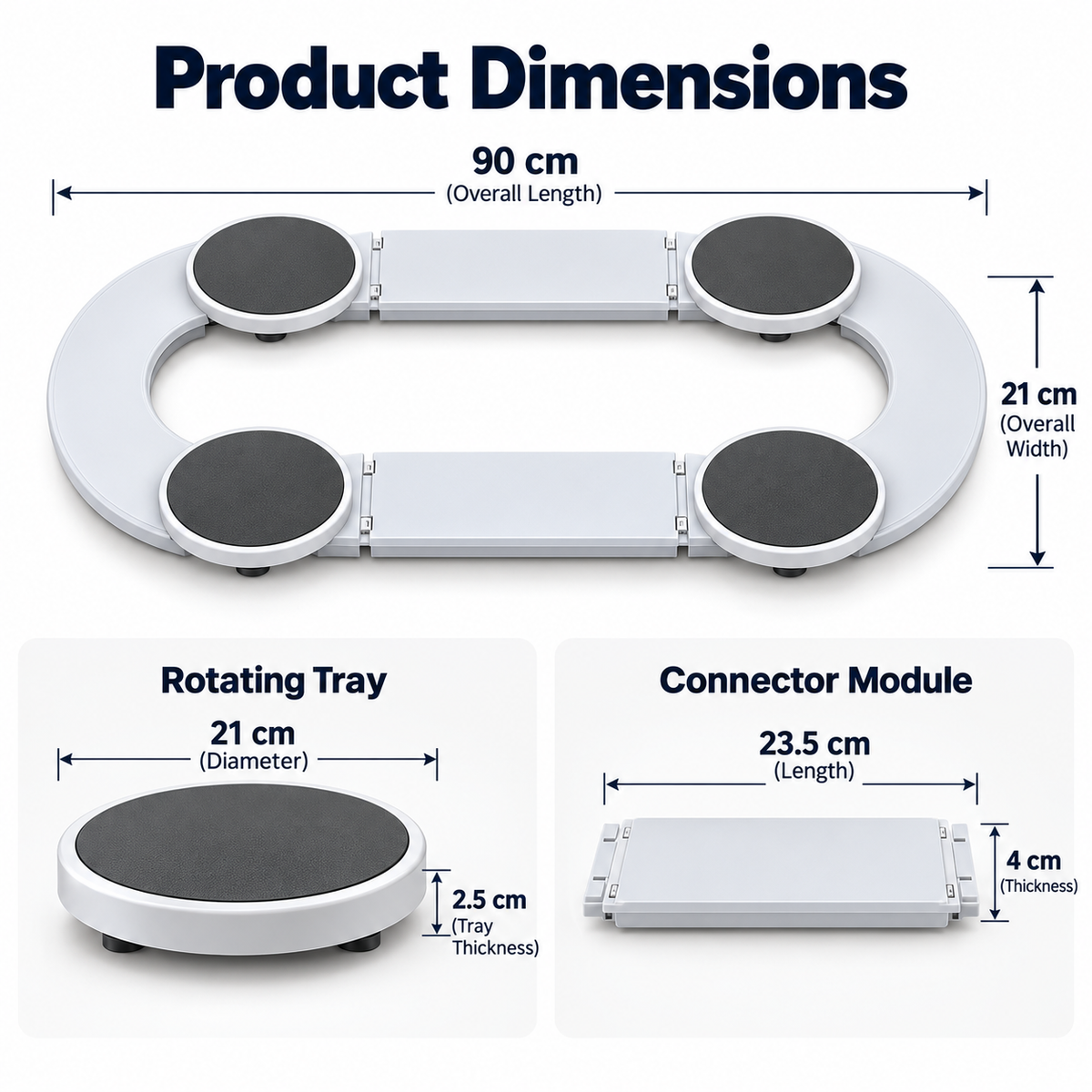 Expandable 360° Rotating Dining Table Serving Tray