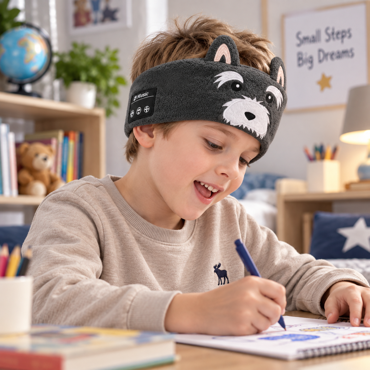 Cartoon Animal Bluetooth Sleep Headband with Built-In Wireless Earphones