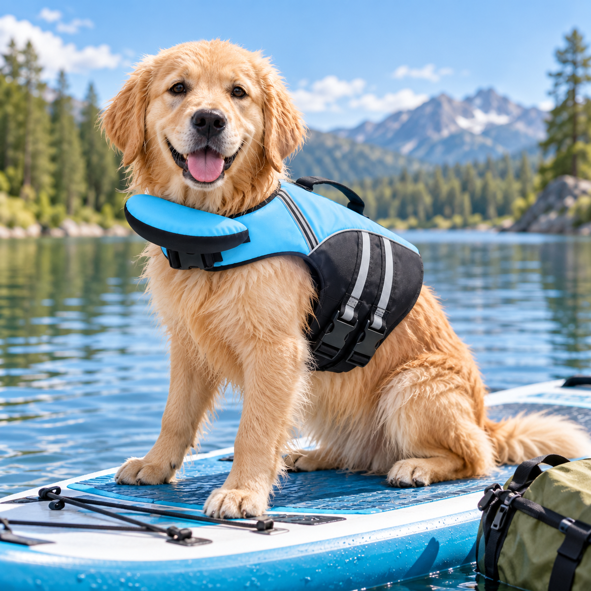 Dog Life Jacket with Neck Support, Adjustable No-Chafe Swimming Vest