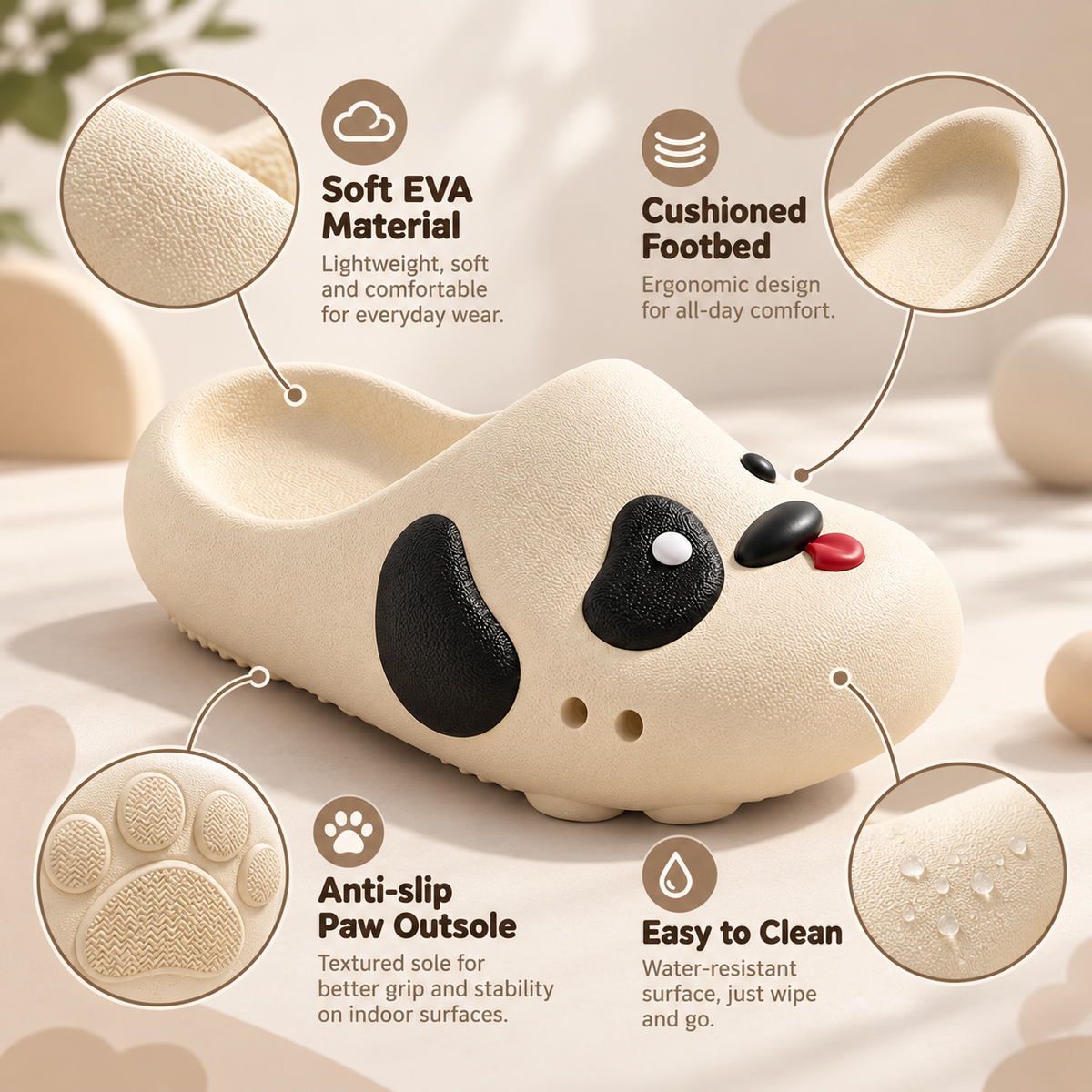 Cartoon Dog Platform Clogs
