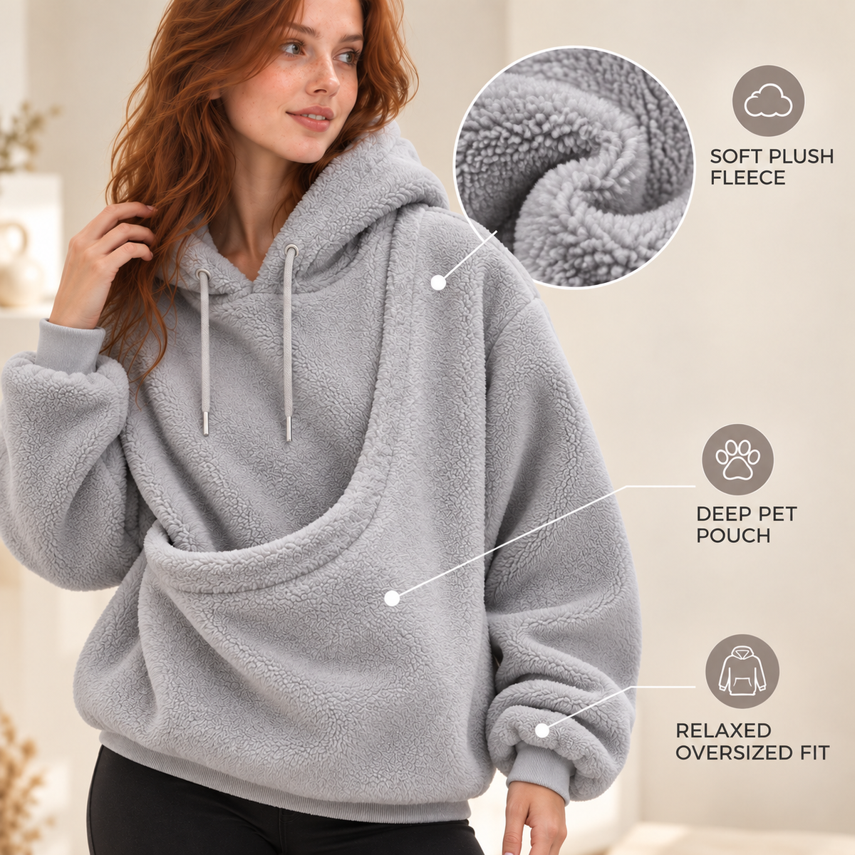 Plush Pet Pocket Hoodie