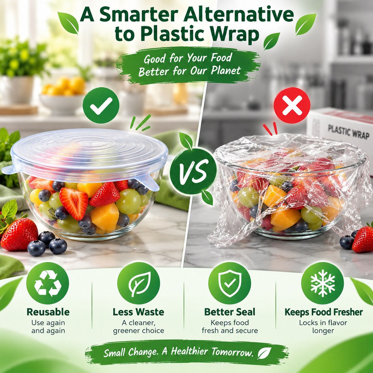 6-Piece Reusable Silicone Stretch Lids