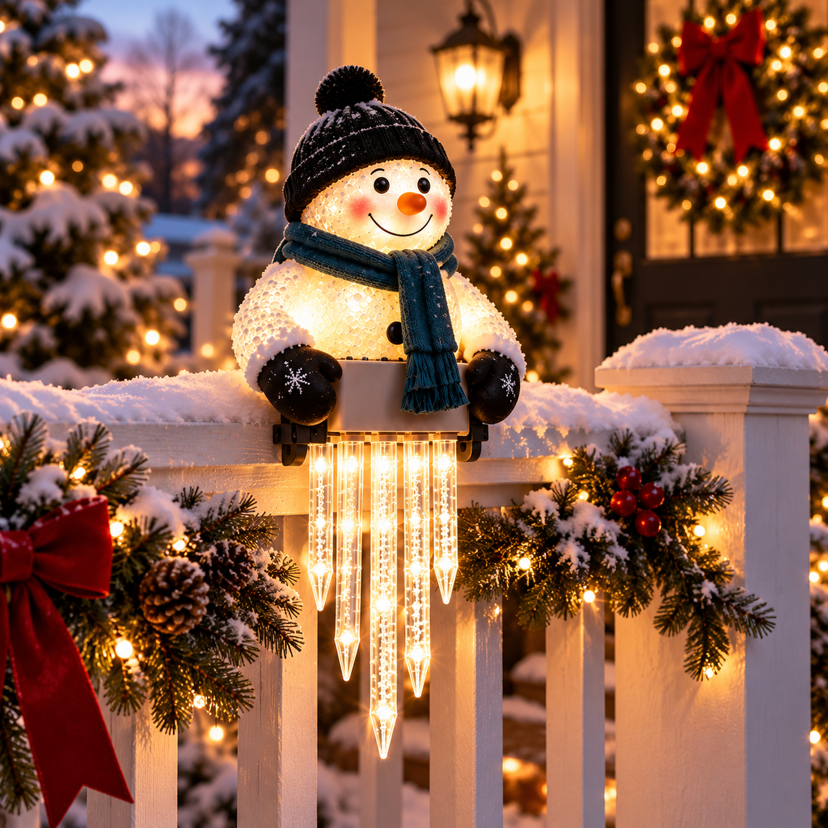 Winter Glow Solar Snowman Icicle Light