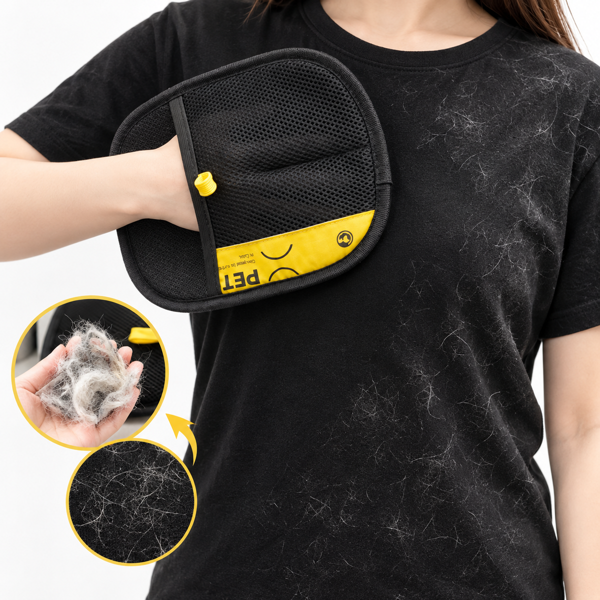 Electrostatic Pet Hair Remover Glove Reusable Cleaning Mitt for Cats Dogs Furniture and Clothes