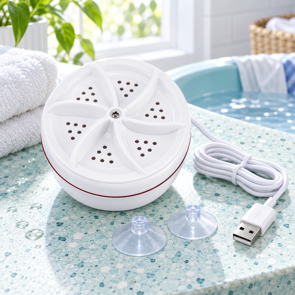 Portable Mini Washing Machine USB Powered Turbo Washer for Underwear Socks and Travel