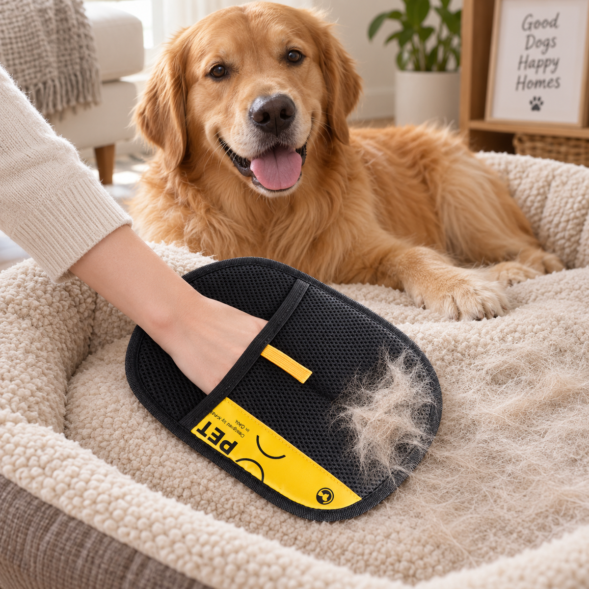 Electrostatic Pet Hair Remover Glove Reusable Cleaning Mitt for Cats Dogs Furniture and Clothes
