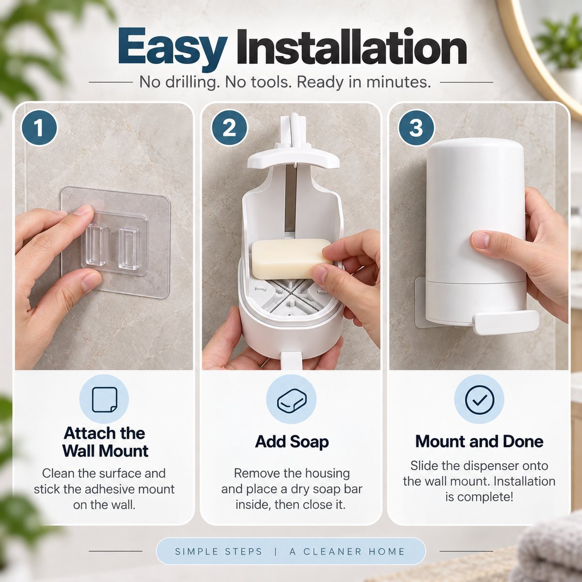 Wall Mounted Soap Saver Dispenser – No-Drip Bar Soap Holder & Bathroom Soap Organizer