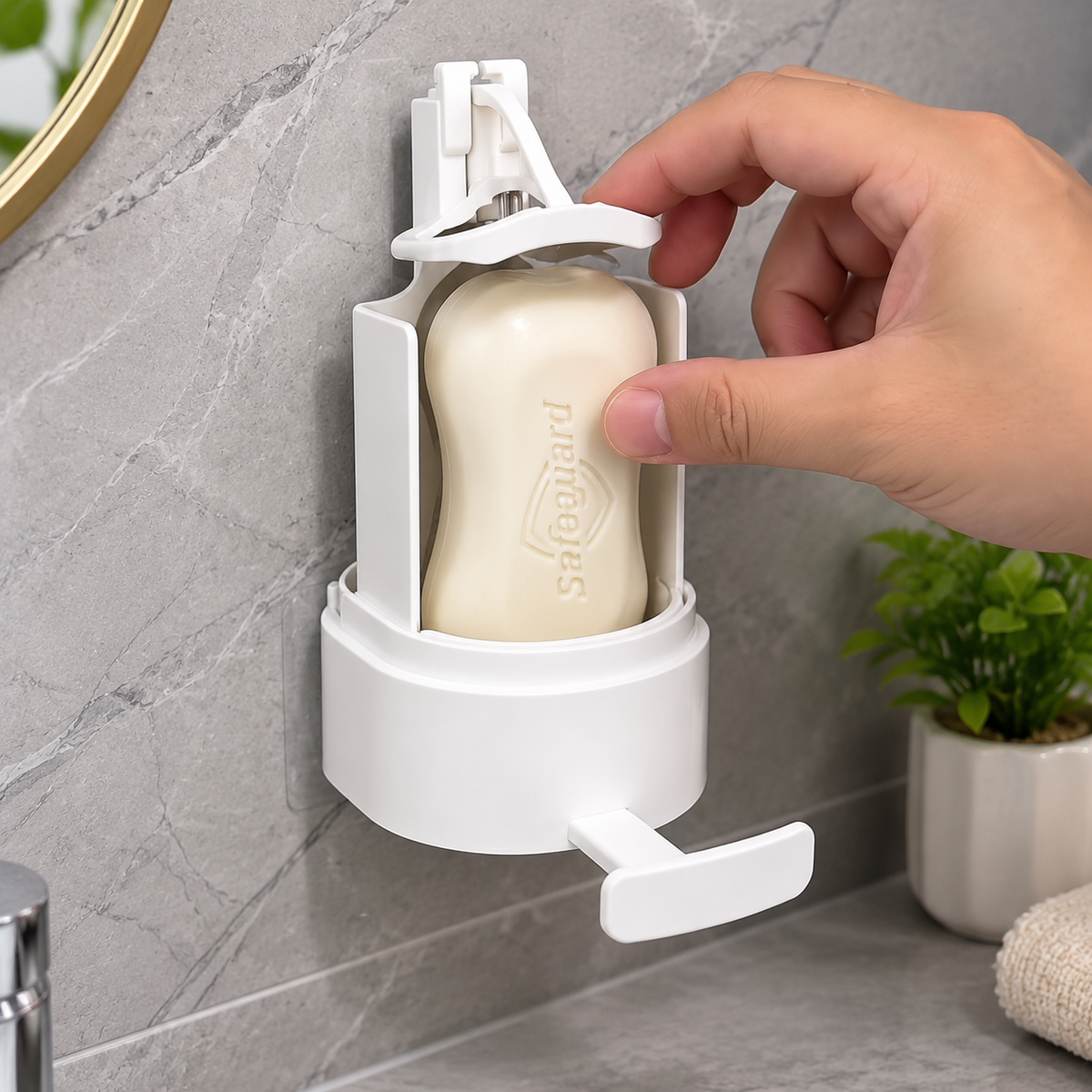 Wall Mounted Soap Saver Dispenser – No-Drip Bar Soap Holder & Bathroom Soap Organizer