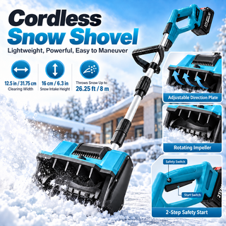 Cordless Snow Shovel – 18–21V Battery-Powered Electric Snow Thrower