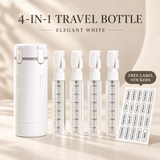 4-in-1 Refillable Travel Toiletry Dispenser with Four 30 mL Bottles