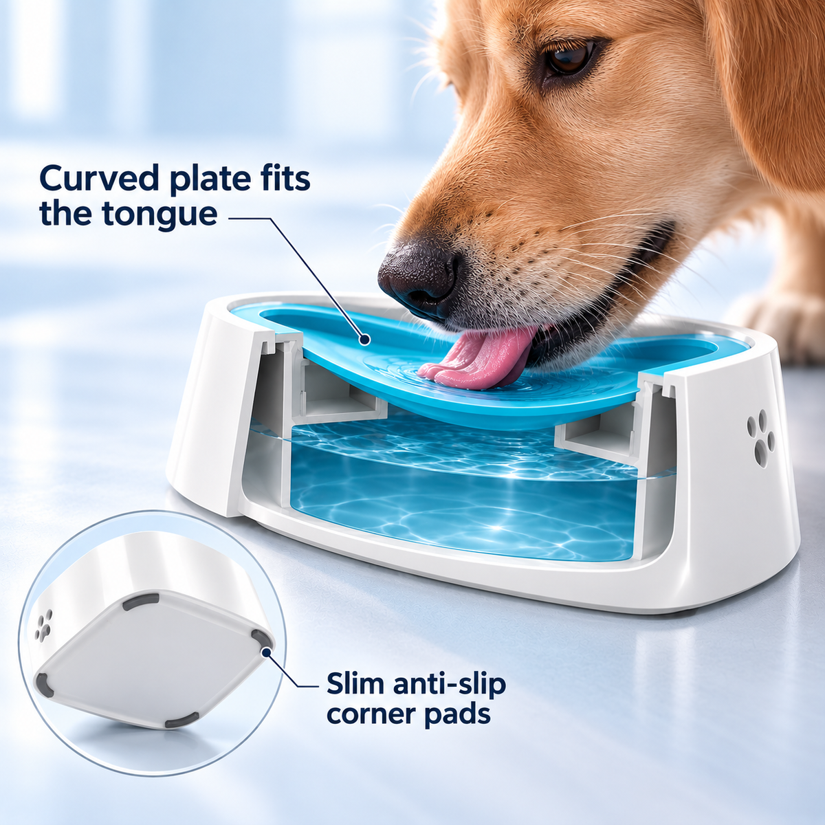 Splash-Reducing Floating Pet Water Bowl | 1 L & 1.5 L