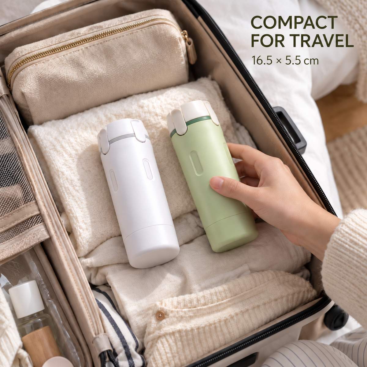 4-in-1 Refillable Travel Toiletry Dispenser with Four 30 mL Bottles
