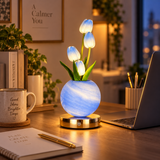 Rechargeable Tulip Ceramic Table Lamp
