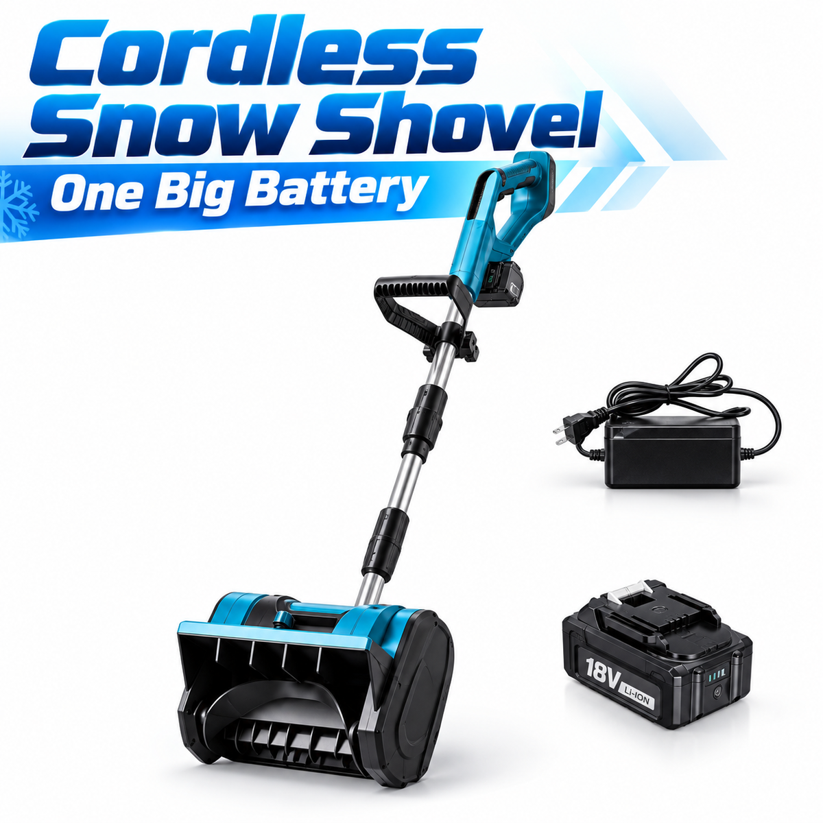 Cordless Snow Shovel – 18–21V Battery-Powered Electric Snow Thrower
