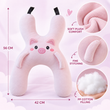 Kids Car Seat Neck Support Pillow, Cute Cartoon Headrest and Lumbar Cushion