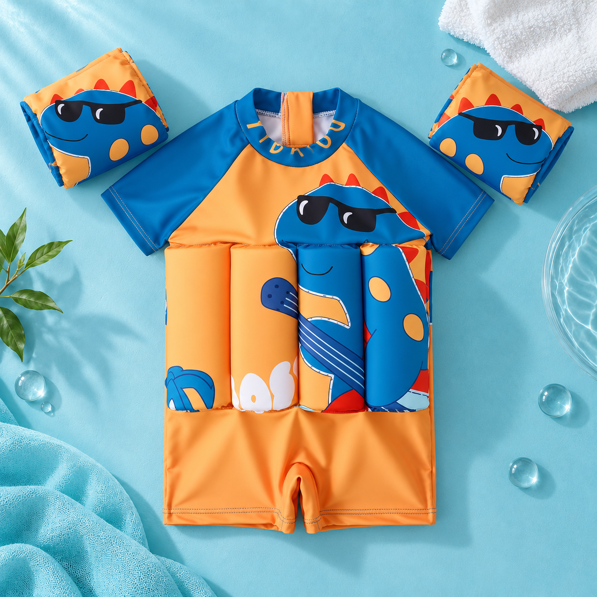 Kids Buoyancy Swimsuit, One-Piece Cartoon Swimwear for Boys and Girls