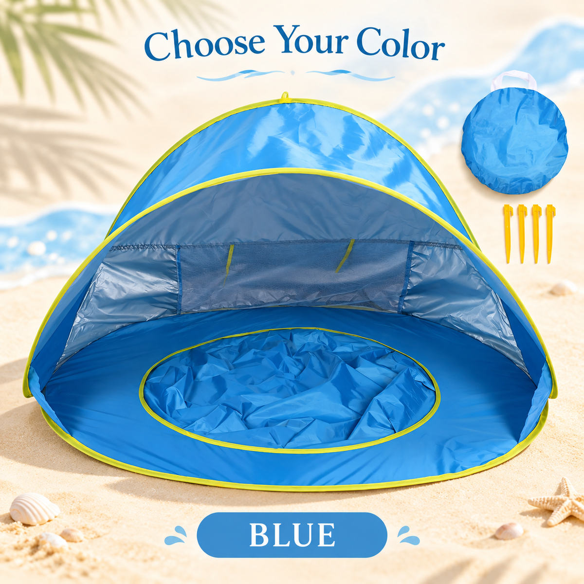 Pop-Up Baby Beach Tent with Built-In Pool