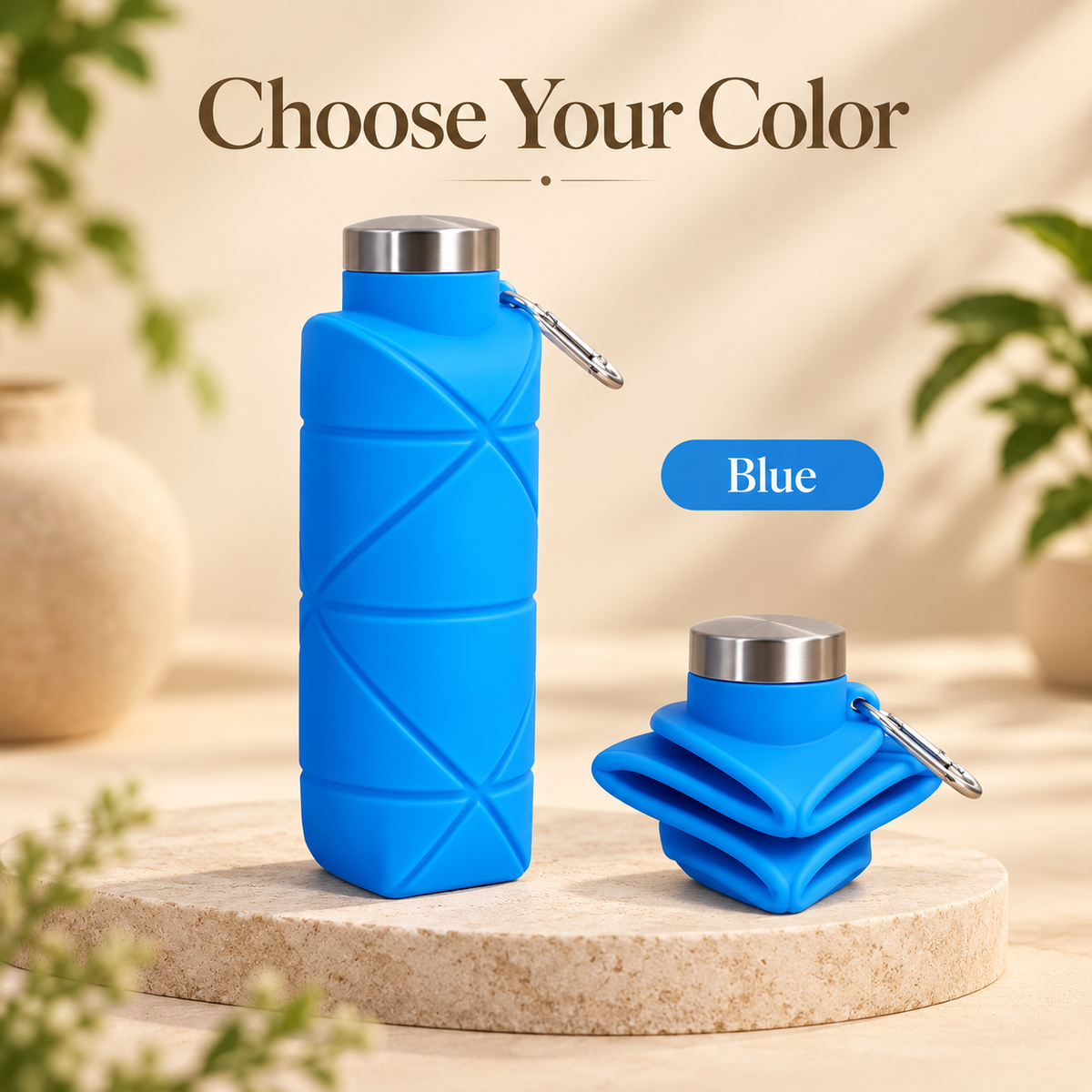 Foldable Silicone Sports Water Bottle