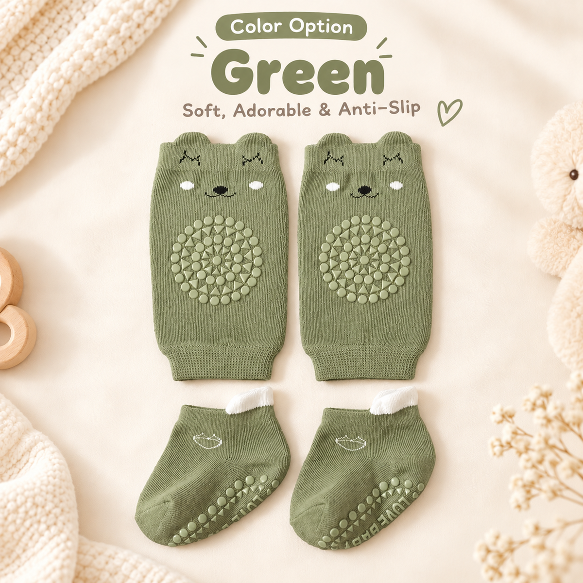 Baby Anti-Slip Knee Pad Socks