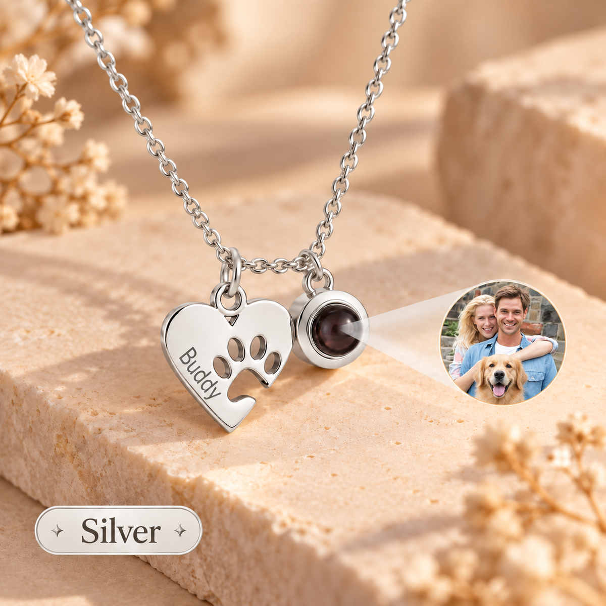 Personalized Pet Photo Projection Necklace