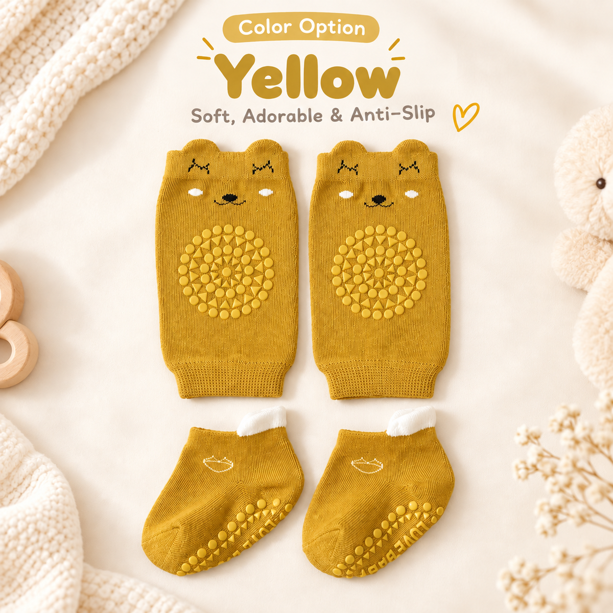 Baby Anti-Slip Knee Pad Socks