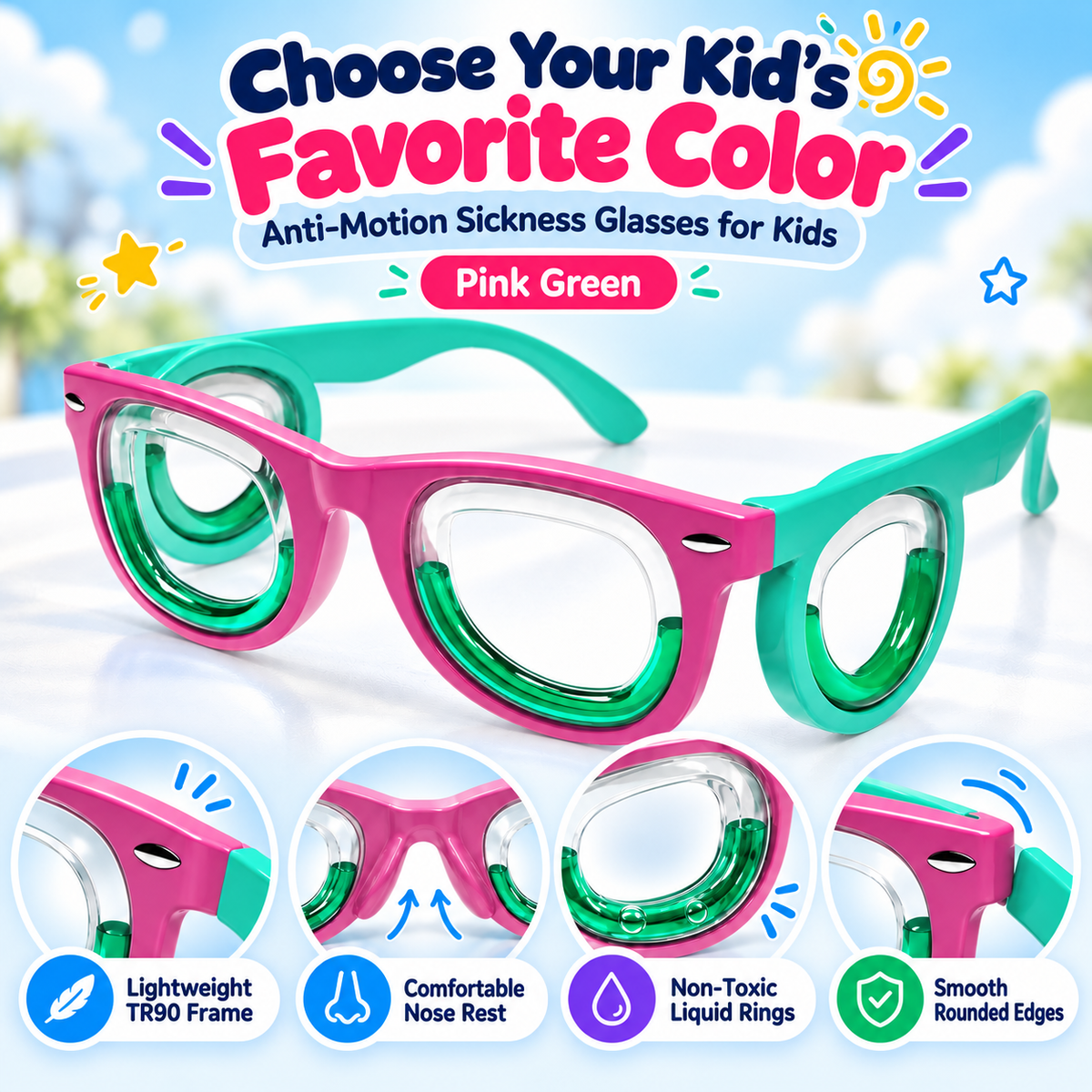 Kids' Motion Sickness Travel Glasses