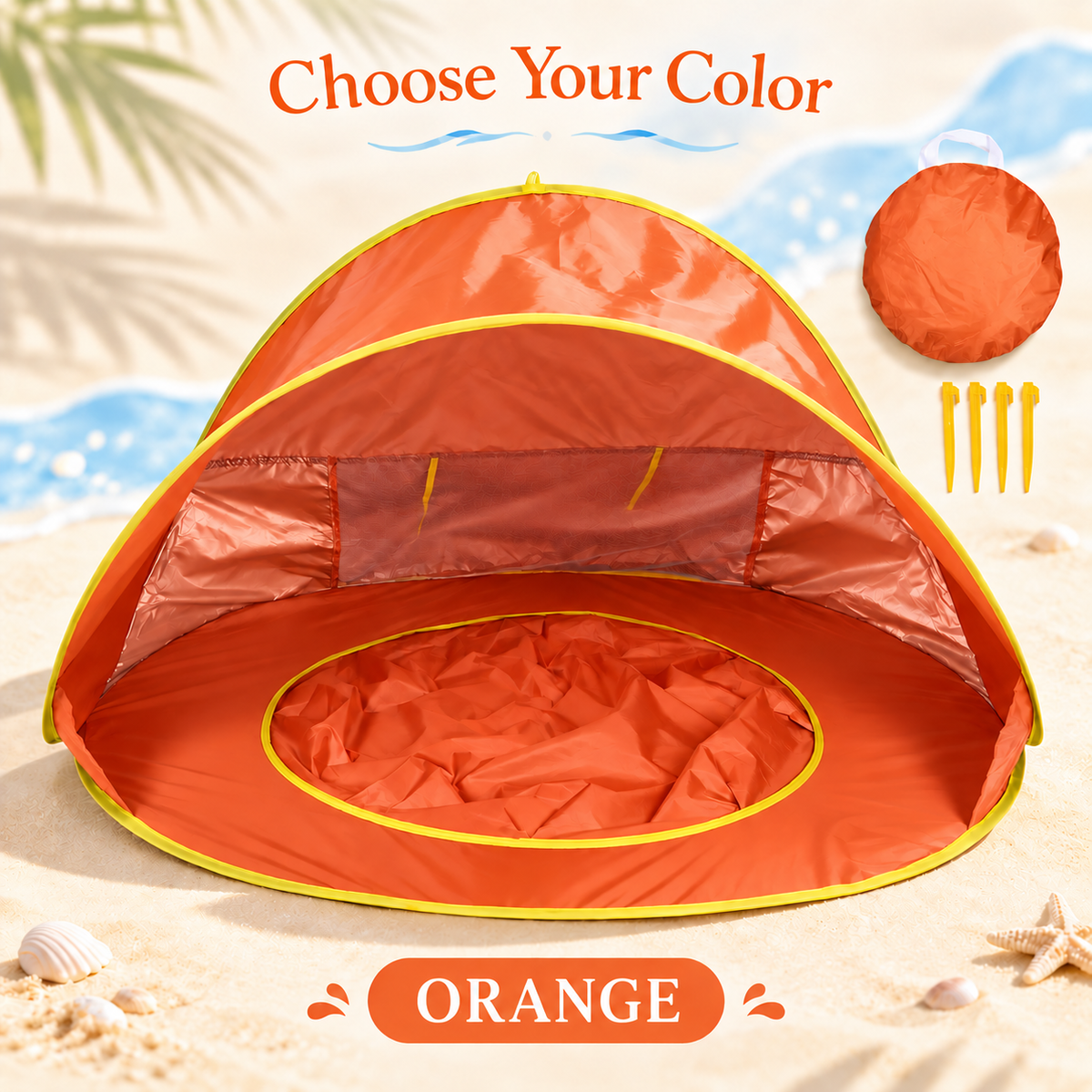Pop-Up Baby Beach Tent with Built-In Pool