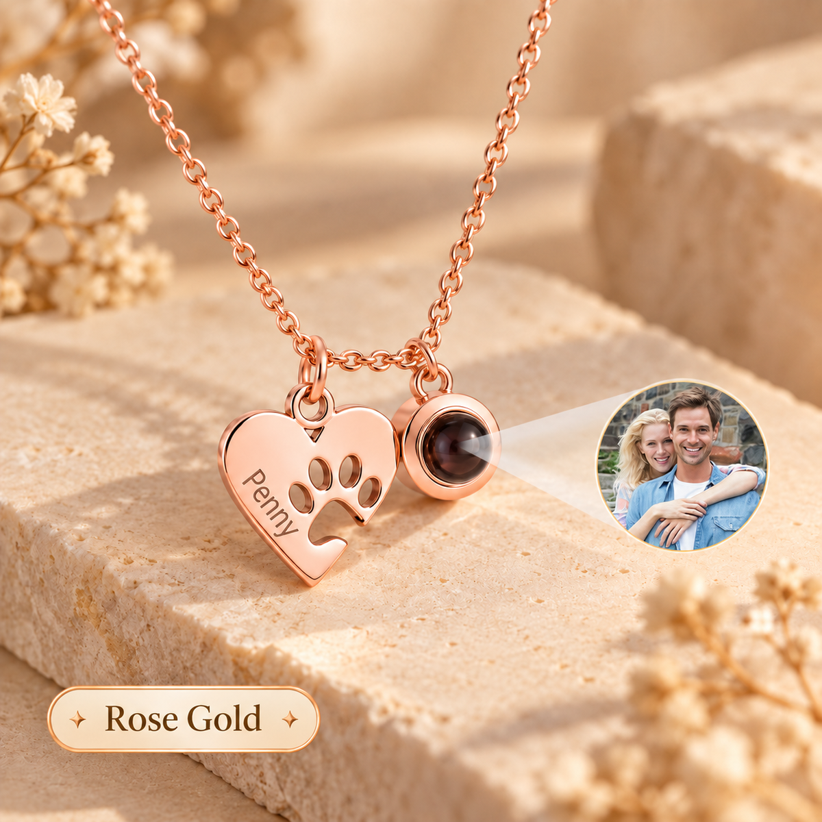 Personalized Pet Photo Projection Necklace