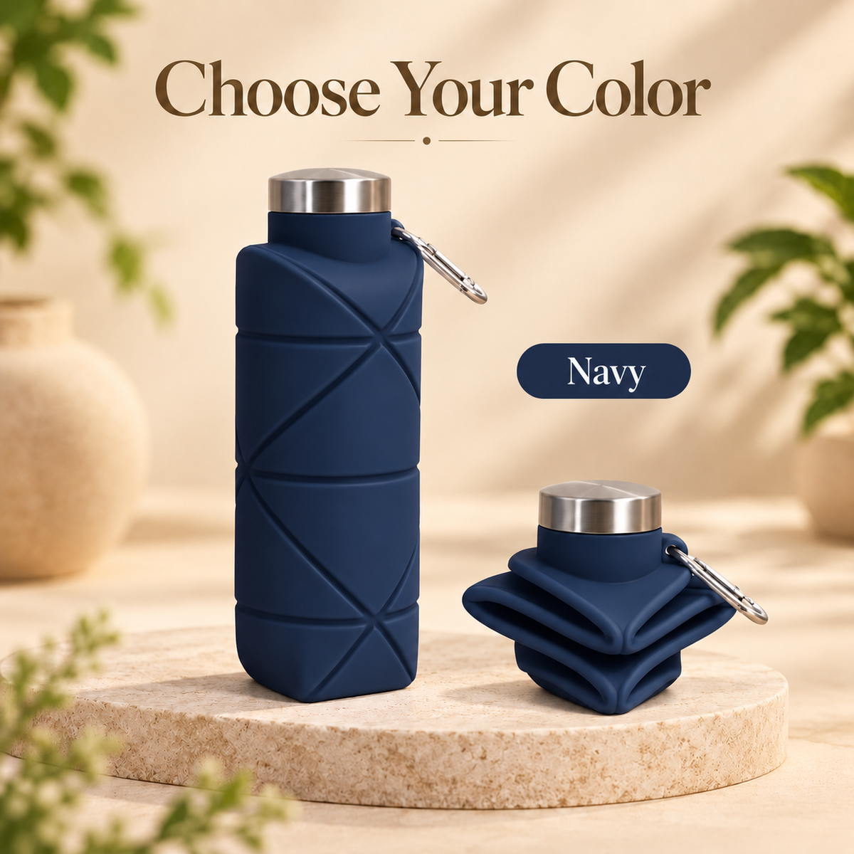 Foldable Silicone Sports Water Bottle