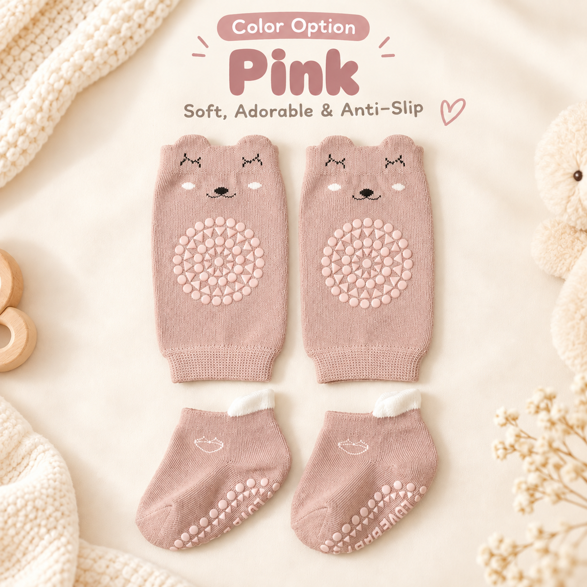 Baby Anti-Slip Knee Pad Socks