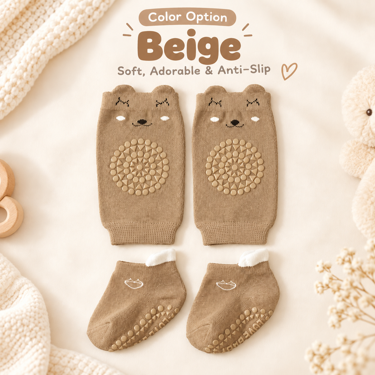 Baby Anti-Slip Knee Pad Socks