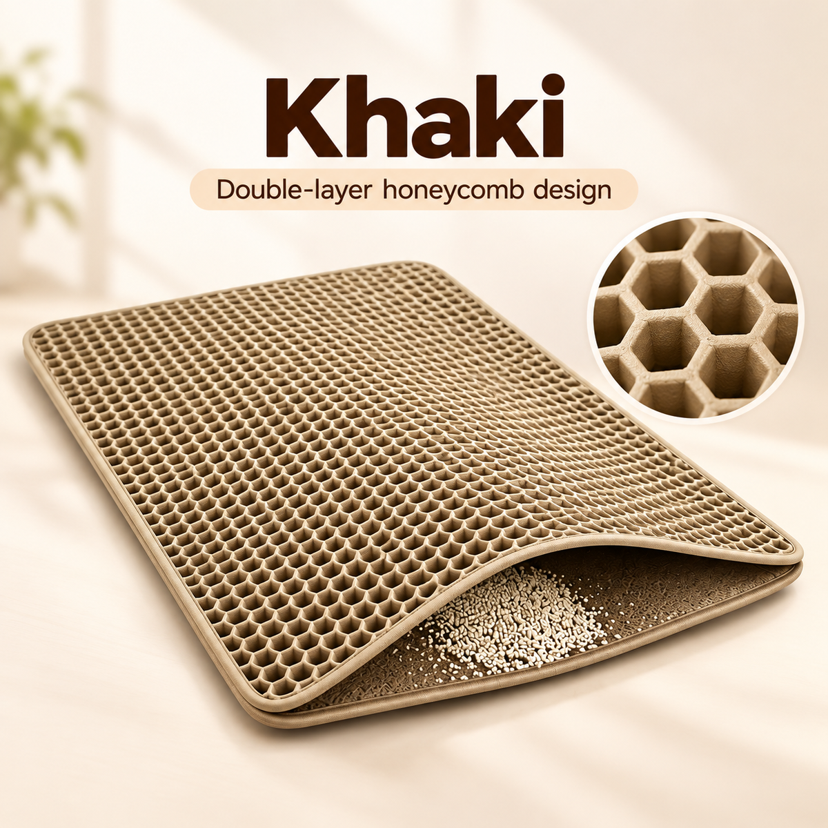 Double Layer Honeycomb Cat Litter Mat Waterproof Litter Trap Pad